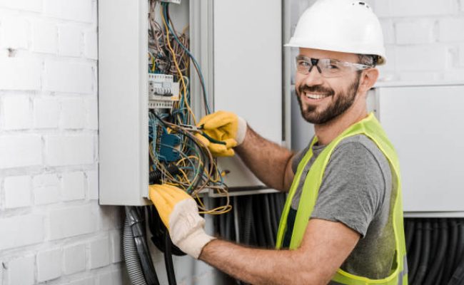 electrician stock photo